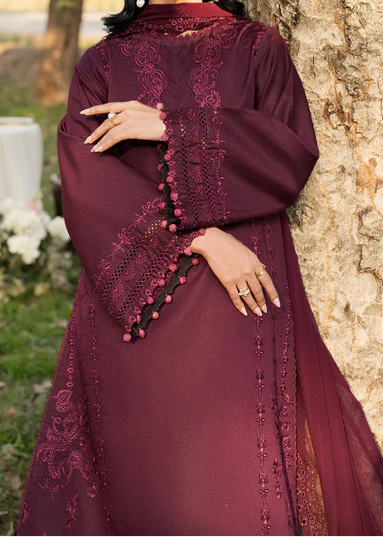Grace W985-Embroidered 3pc Marina Dress With Embroidered Chiffon Dupatta.