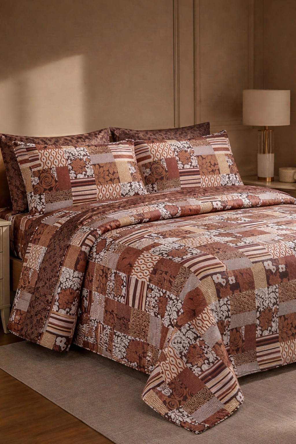 Khaki - FL658 - BedSheet Set