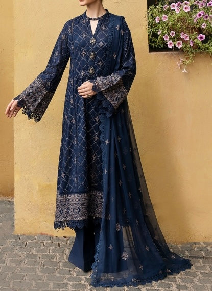 Grace S626-Embroidered 3pc lawn dress with Embroidered chiffon dupatta.