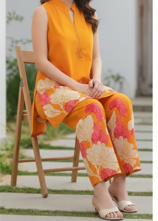 Grace W968- Digital Printed 2pc Karandi Dress.