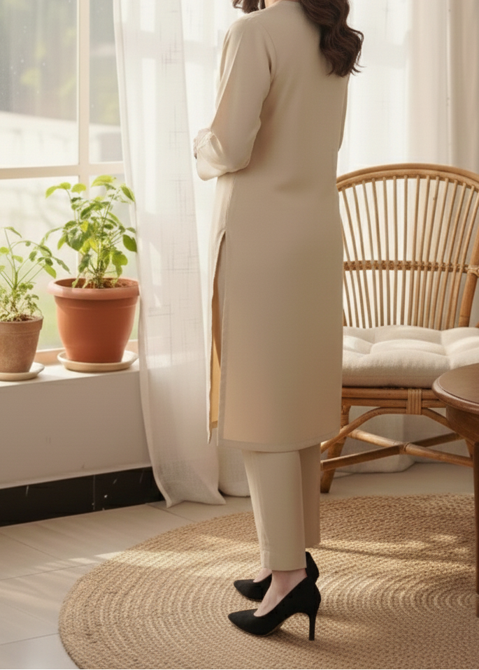 C-S 034- STITCHED 2PC DHANAK CO-ORD SET.