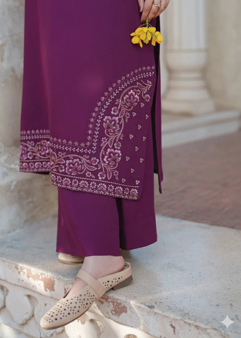 Grace Z-(W892) - Stitched Embroidered 2pc Marina Dress.