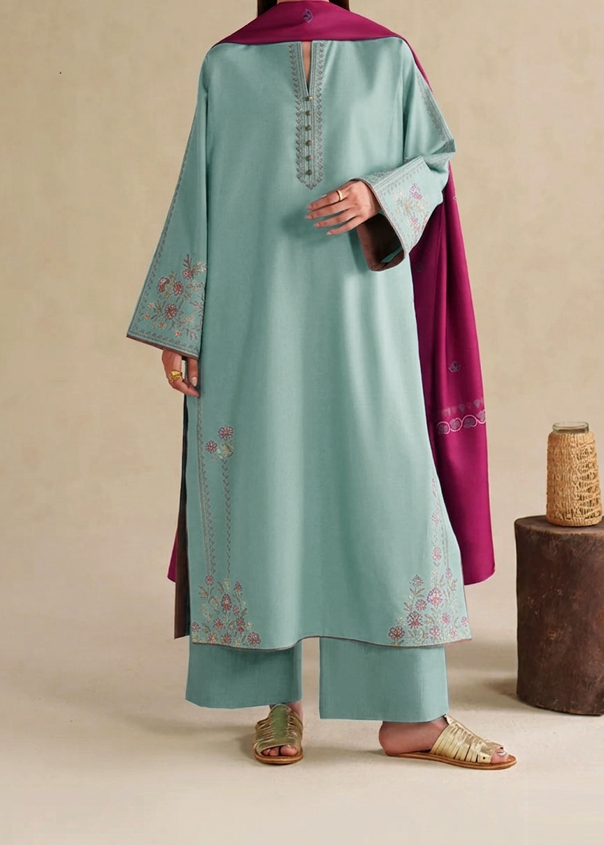 Grace S1325-Embroidered 3pc Lawn Dress With Printed voile Dupatta.