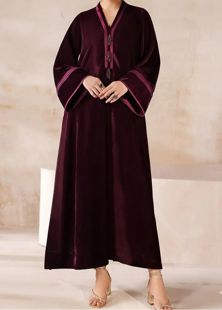 C-S 045- STITCHED 2PC VELVET CO-ORD SET.