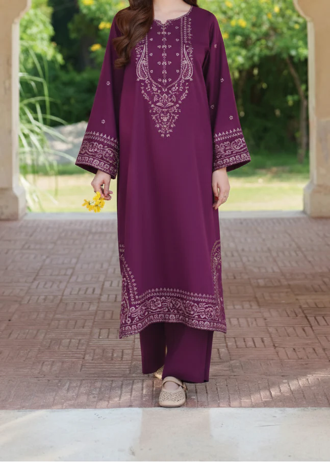 Grace Z-(W892) - Stitched Embroidered 2pc Marina Dress.