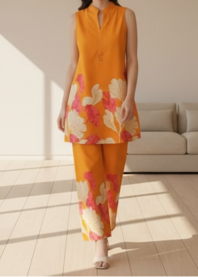 Grace W968- Digital Printed 2pc Karandi Dress.