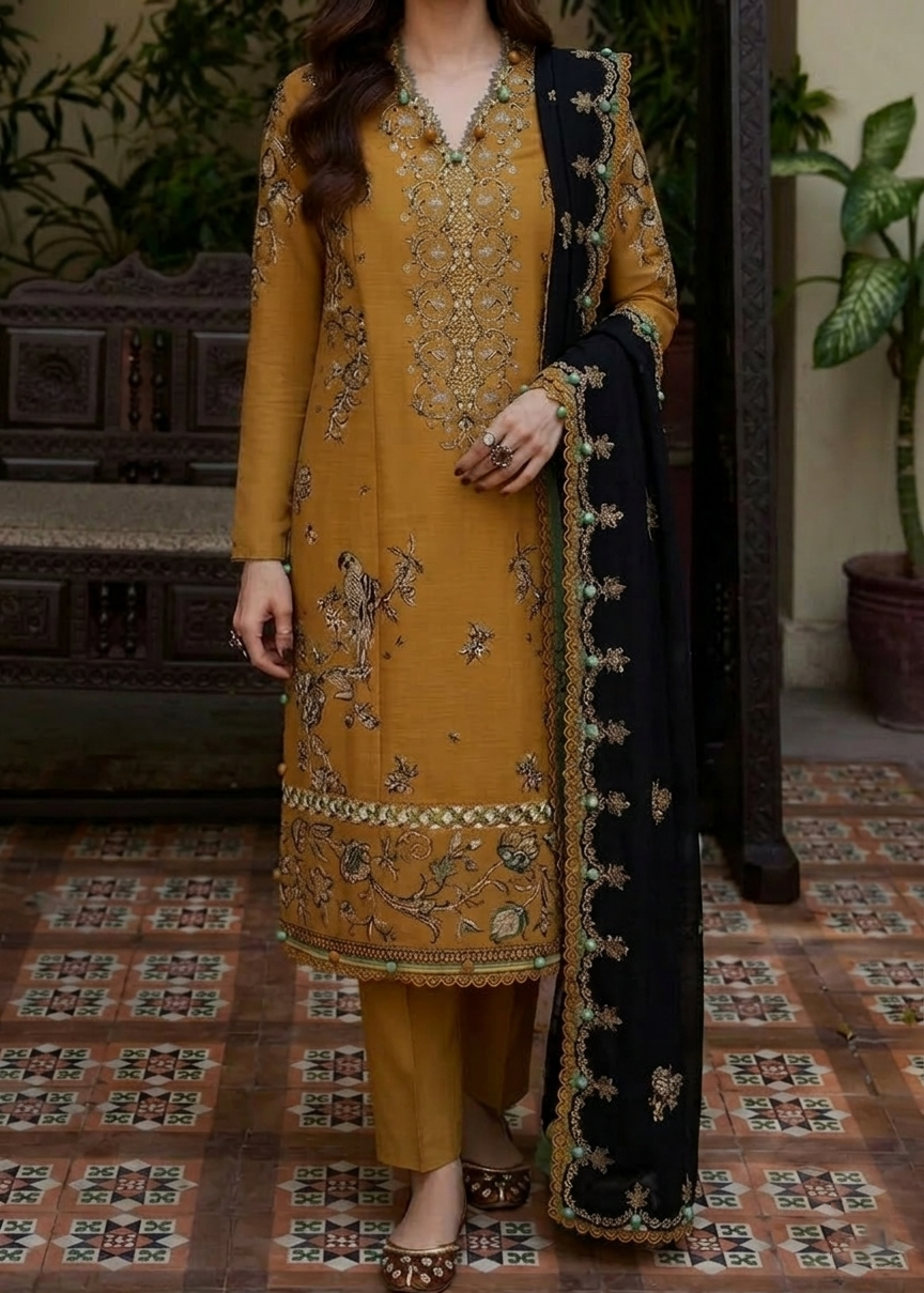 Grace S1345 - Embroidered 3pc Lawn Dress With Printed Lawn Dupatta.