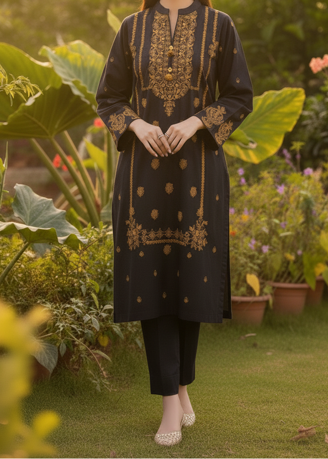 Grace W217-Embroidered 2pc marina dress