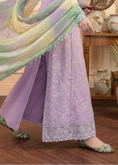 Grace W1043 - Embroidered 3pc Marina Dress With Printed Shawl.