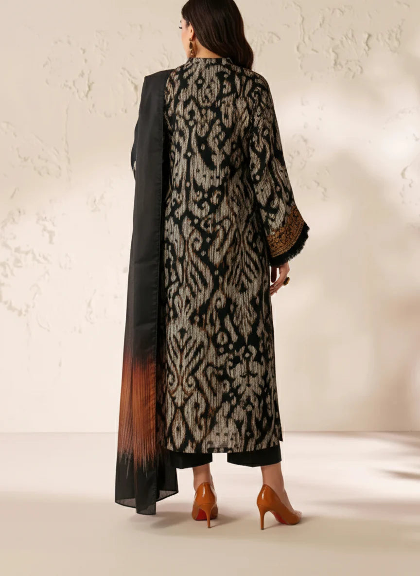Grace Z-(S1440) - Stitched Printed & Embroidered 3pc Lawn Dress With Digital Printed Lawn Dupatta.