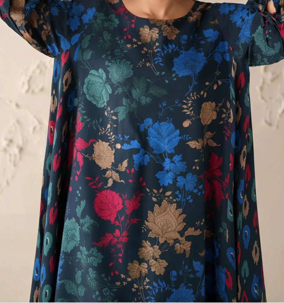 Grace W780 - Digital Printed 3pc Karandi Dress With Digital Printed Karandi Shawl.