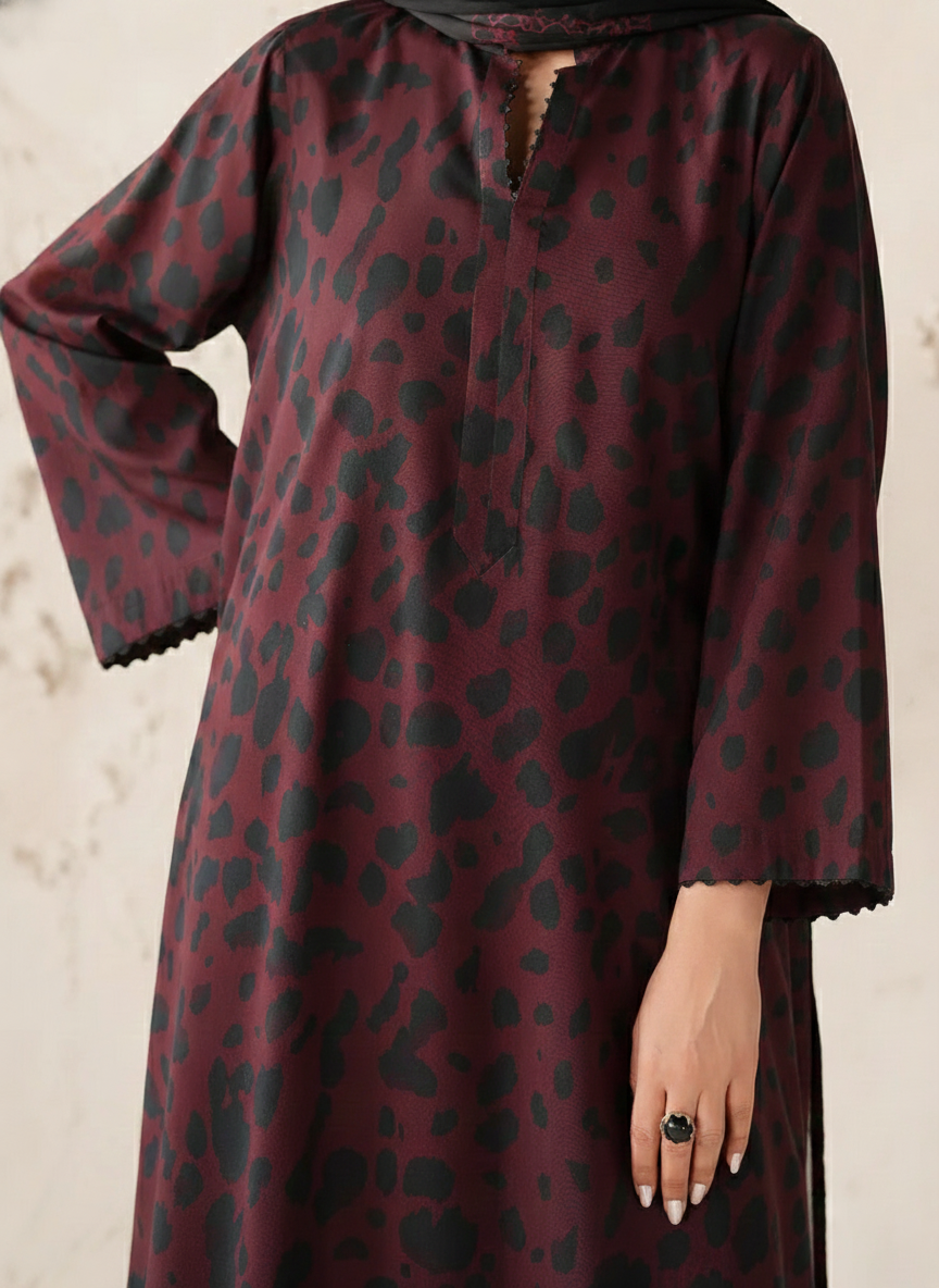 Grace W894 - Digital Printed 3pc Karandi Dress With Digital Printed Karandi Shawl.