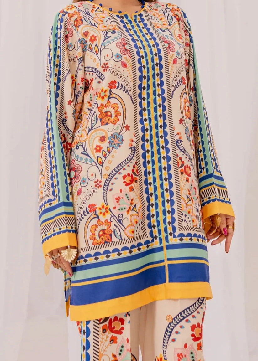 Grace W729 - Digital Printed 3pc Silk dress With Digital Printed Silk dupatta.