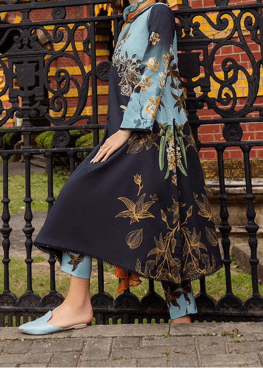 Grace W810 - Digital Printed 3pc Karandi Dress With Digital Printed Karandi Shawl.