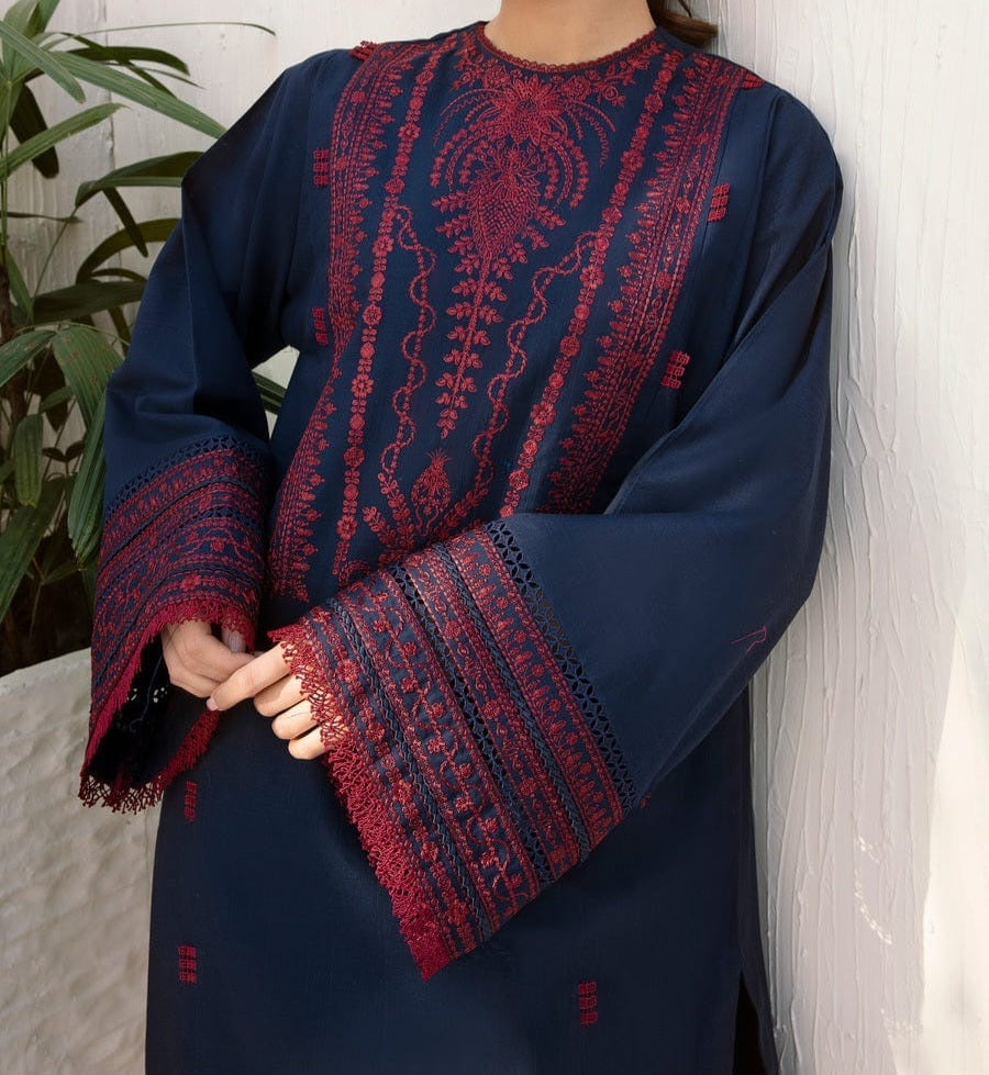 Grace W442-Embroidered 2pc khaddar dress