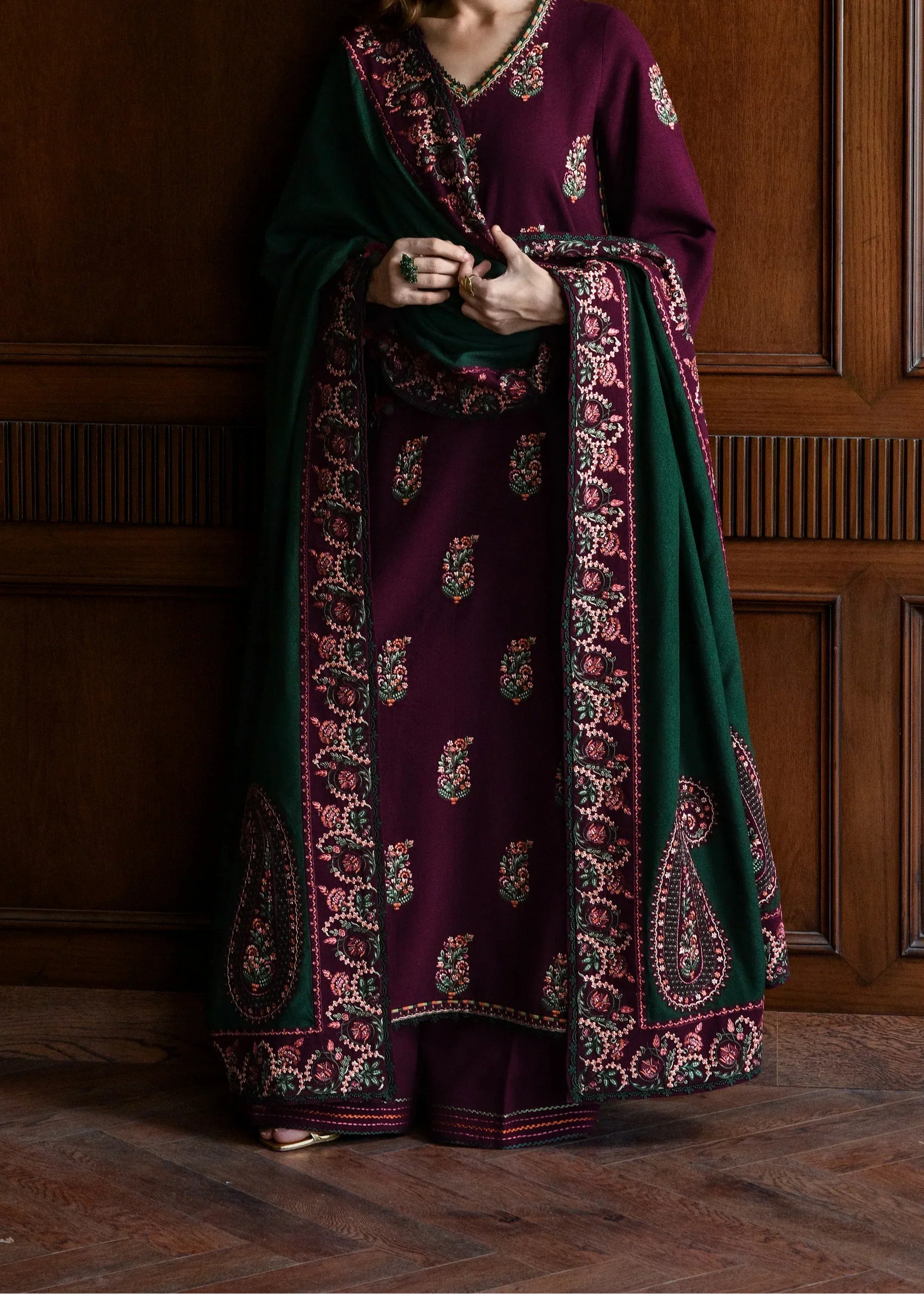 Grace Z-(S1320)- Stitched Embroidered 3pc Lawn Dress With Embroidered Lawn Dupatta.