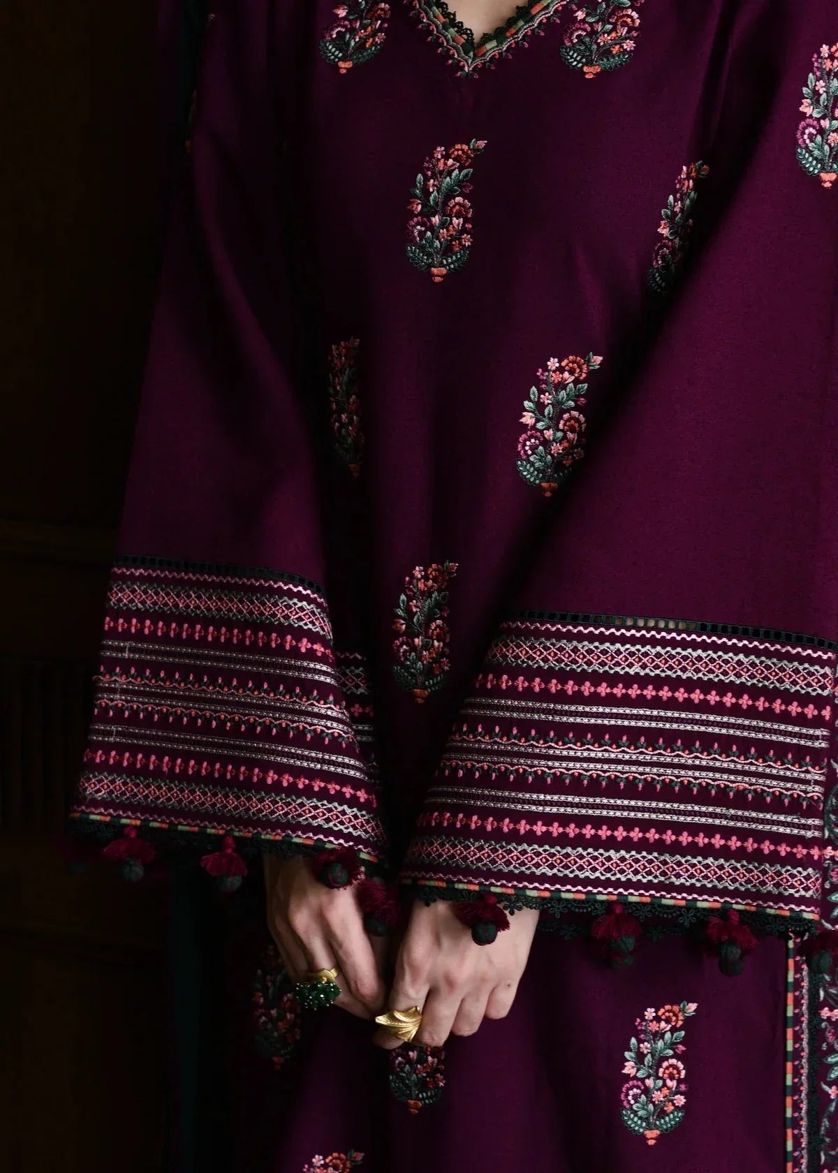 Grace Z-(S1320)- Stitched Embroidered 3pc Lawn Dress With Embroidered Lawn Dupatta.