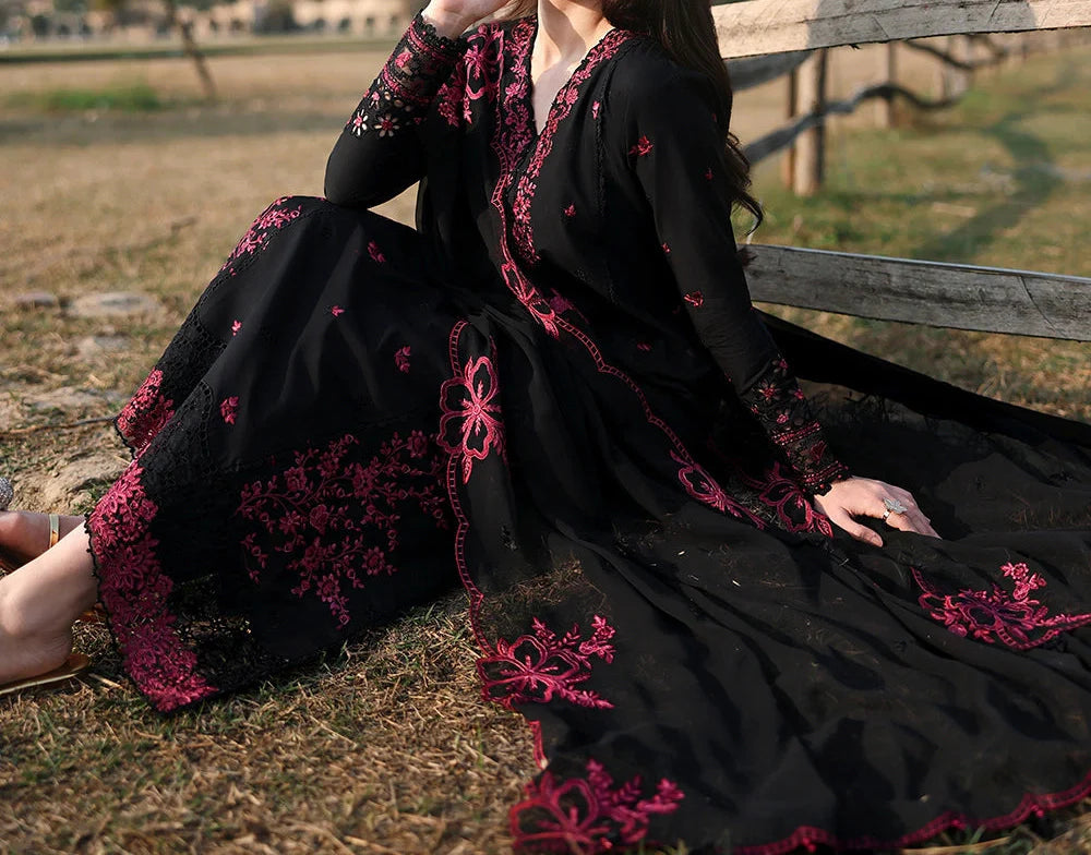 Grace Z-(S1457) - Stitched Embroidered 3pc CHIKANKARI Lawn Dress With Embroidered CHIKANKARI Chiffon Dupatta.