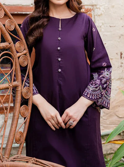 Grace Z-(W444)- Stitched Embroidered 2Pc Marina Dress.