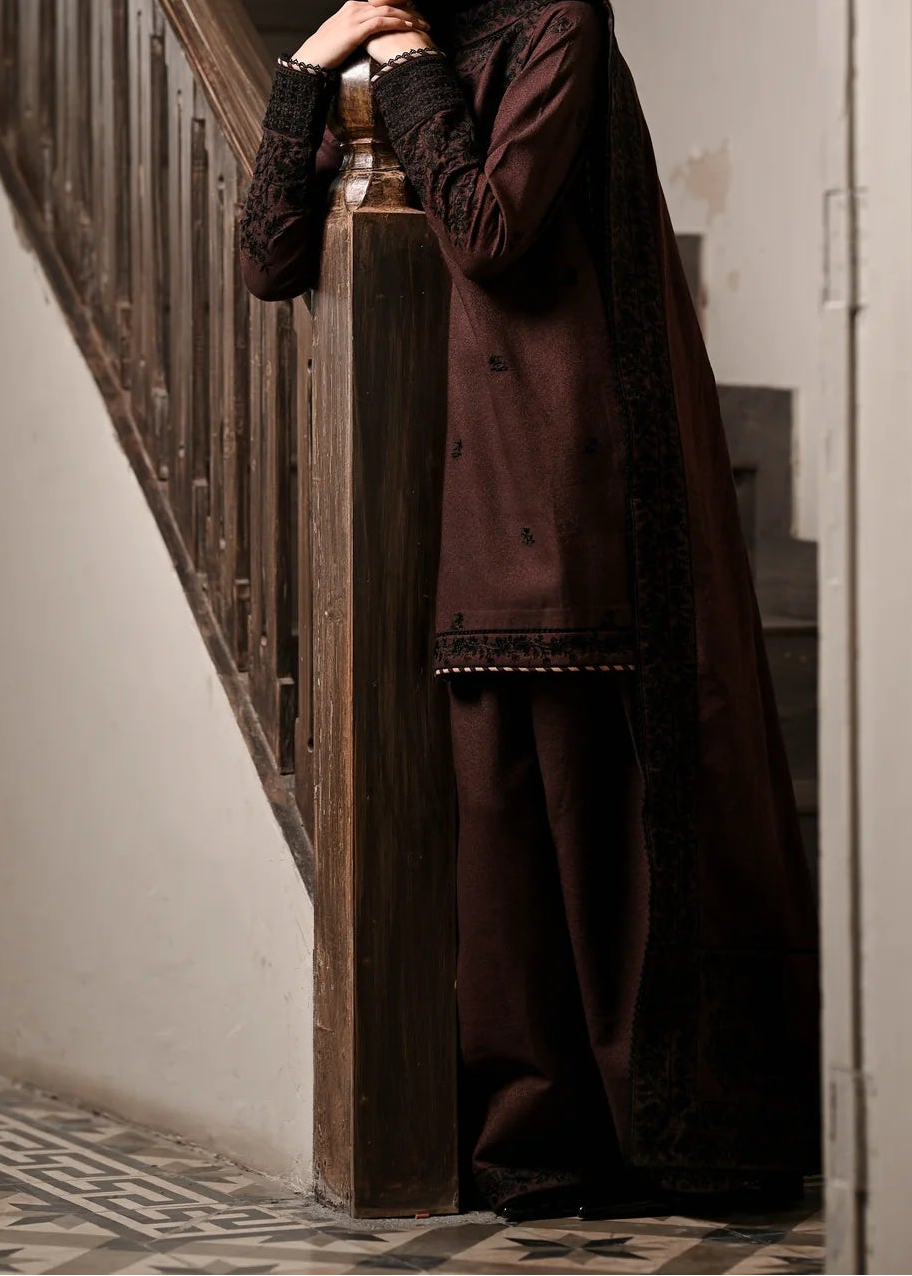 Grace W931-Embroidered 3pc Marina Dress With Embroidered Marina Shawl.