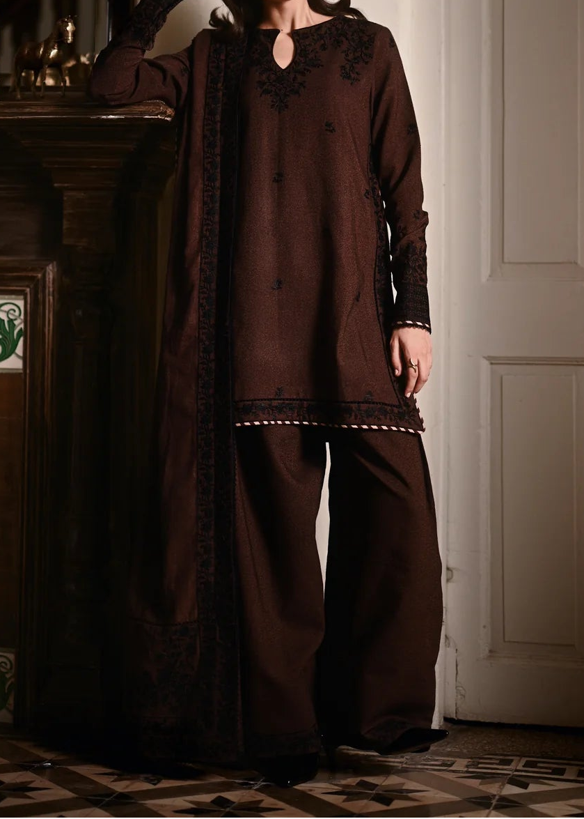 Grace W931-Embroidered 3pc Marina Dress With Embroidered Marina Shawl.