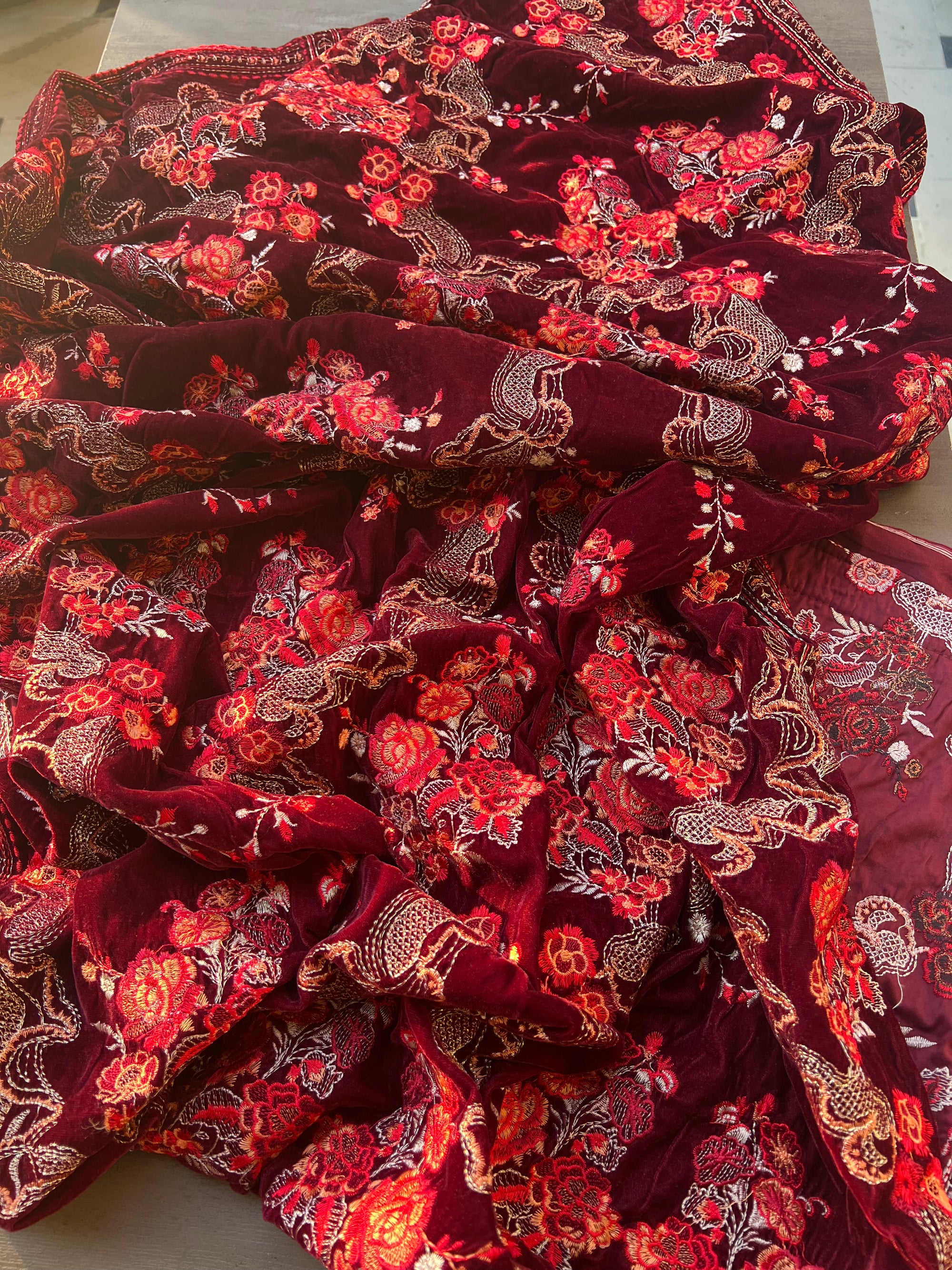 Sarinnah Premium 33-Embroided Fine quality Velvet shawl.