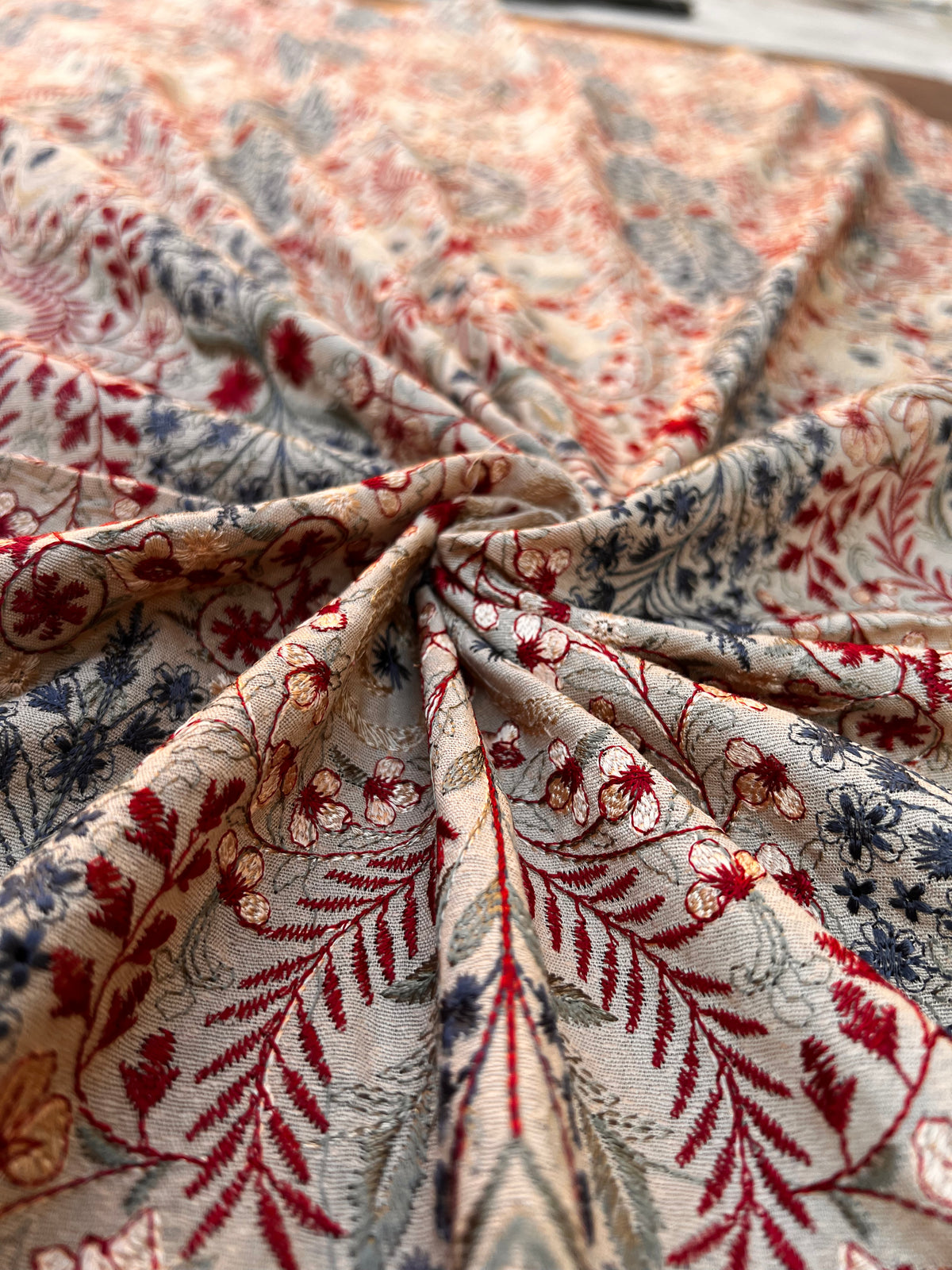 Sarinnah Premium D44-Luxury Formal Heavy Embroidered Karandi Shawl.