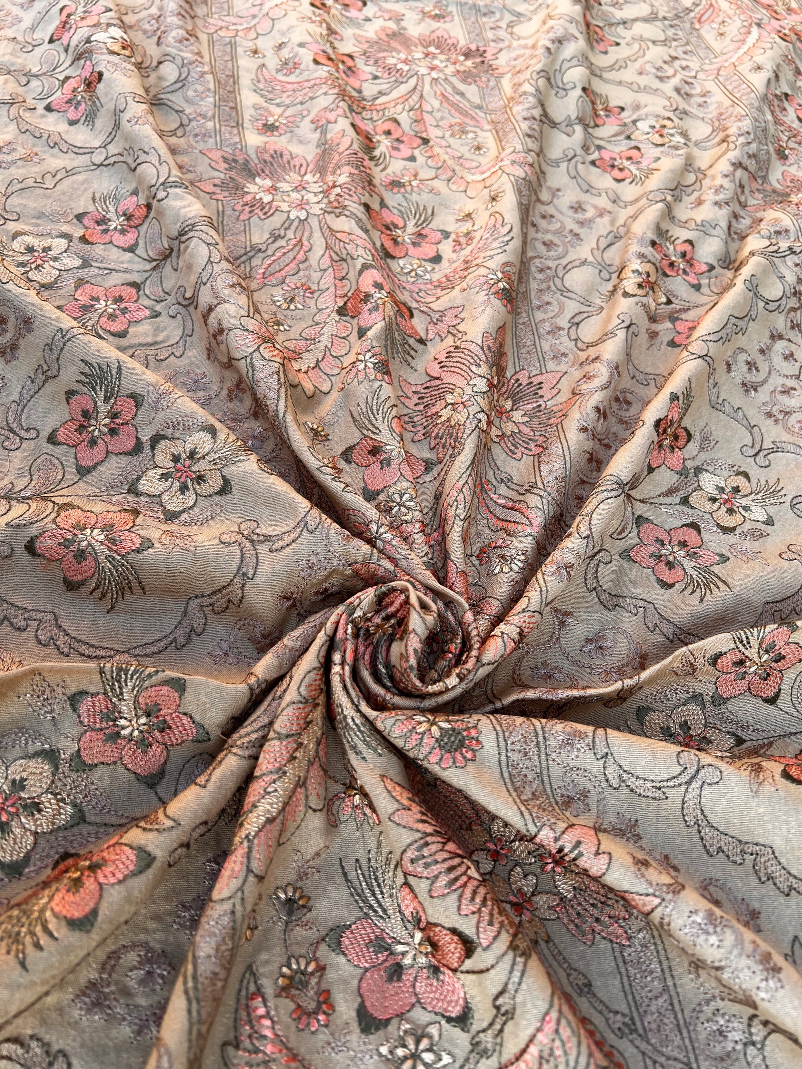 Sarinnah Premium D40-Luxury Formal Heavy Embroidered Karandi Shawl.