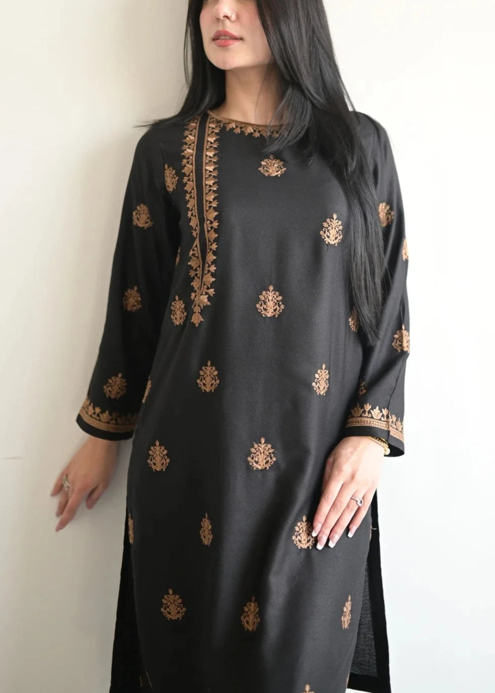 Grace W507-Embroidered 2pc khaddar dress.