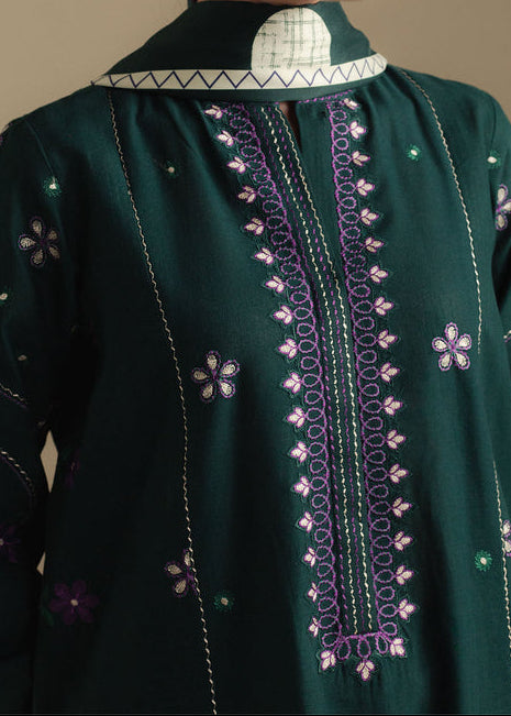 Grace W930-Embroidered 3pc Marina Dress With Printed Shawl.