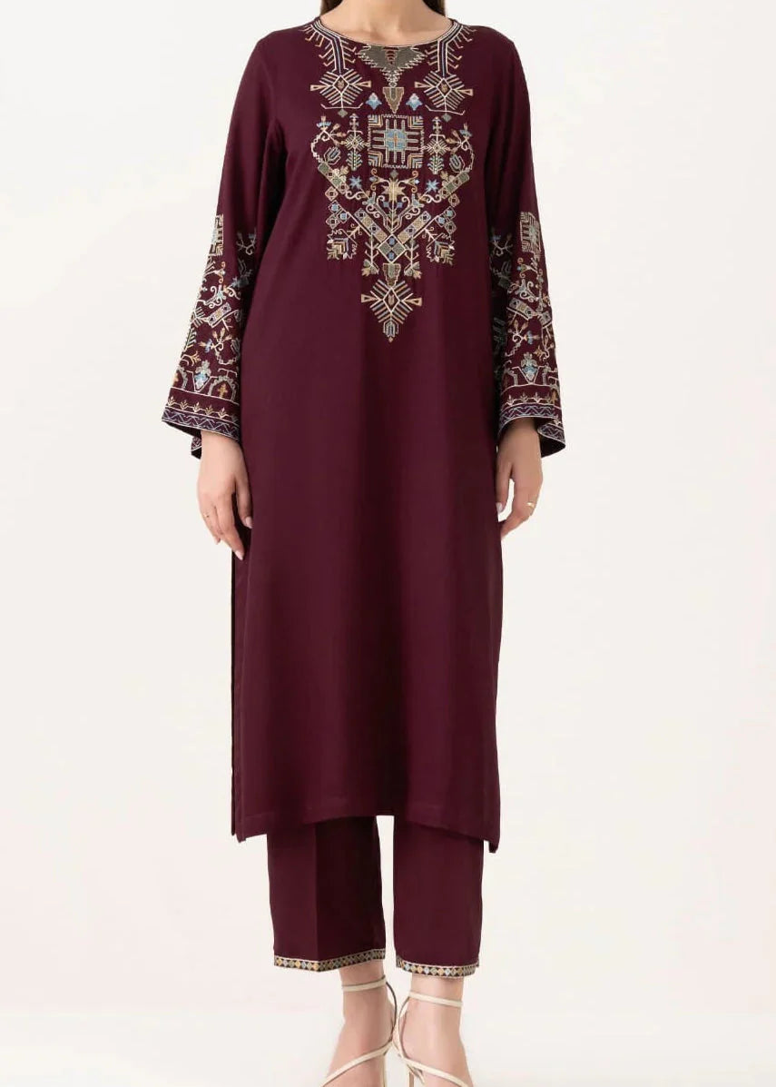 Grace Z-(W889) - Stitched Embroidered 2pc Marina Dress.