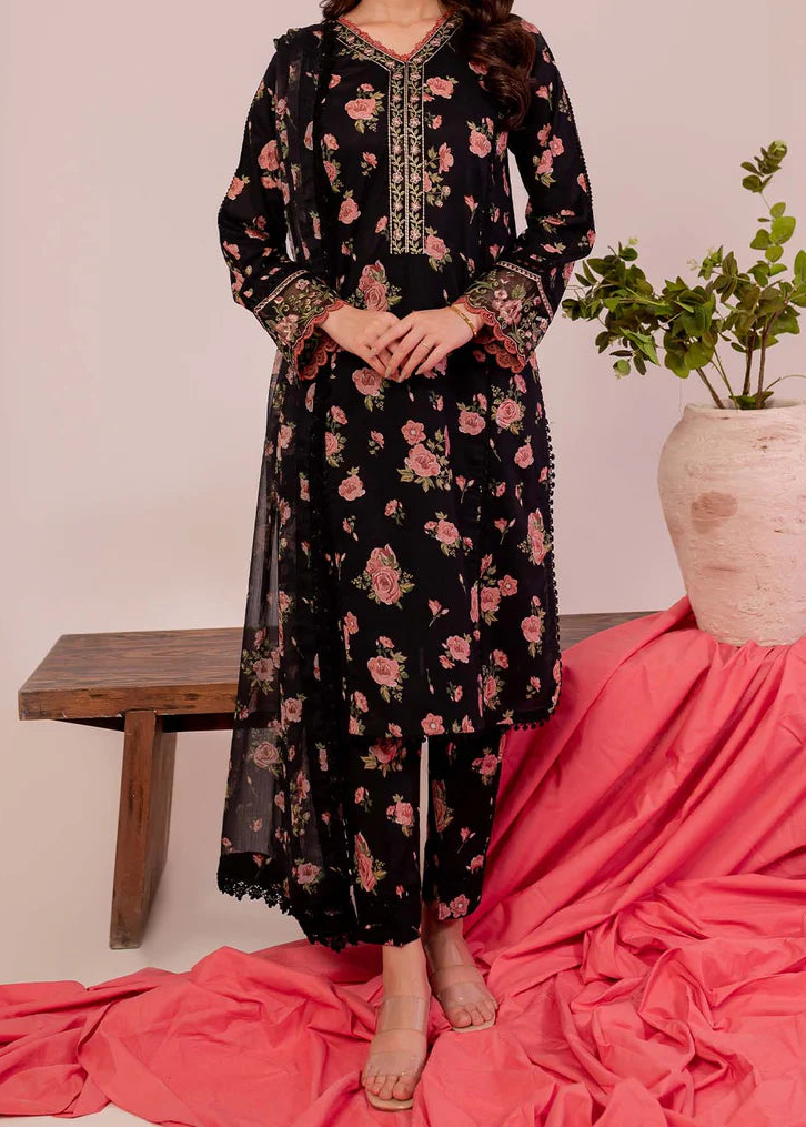 Grace W813 - Digital Printed 3pc Karandi Dress With Digital Printed Karandi Shawl.