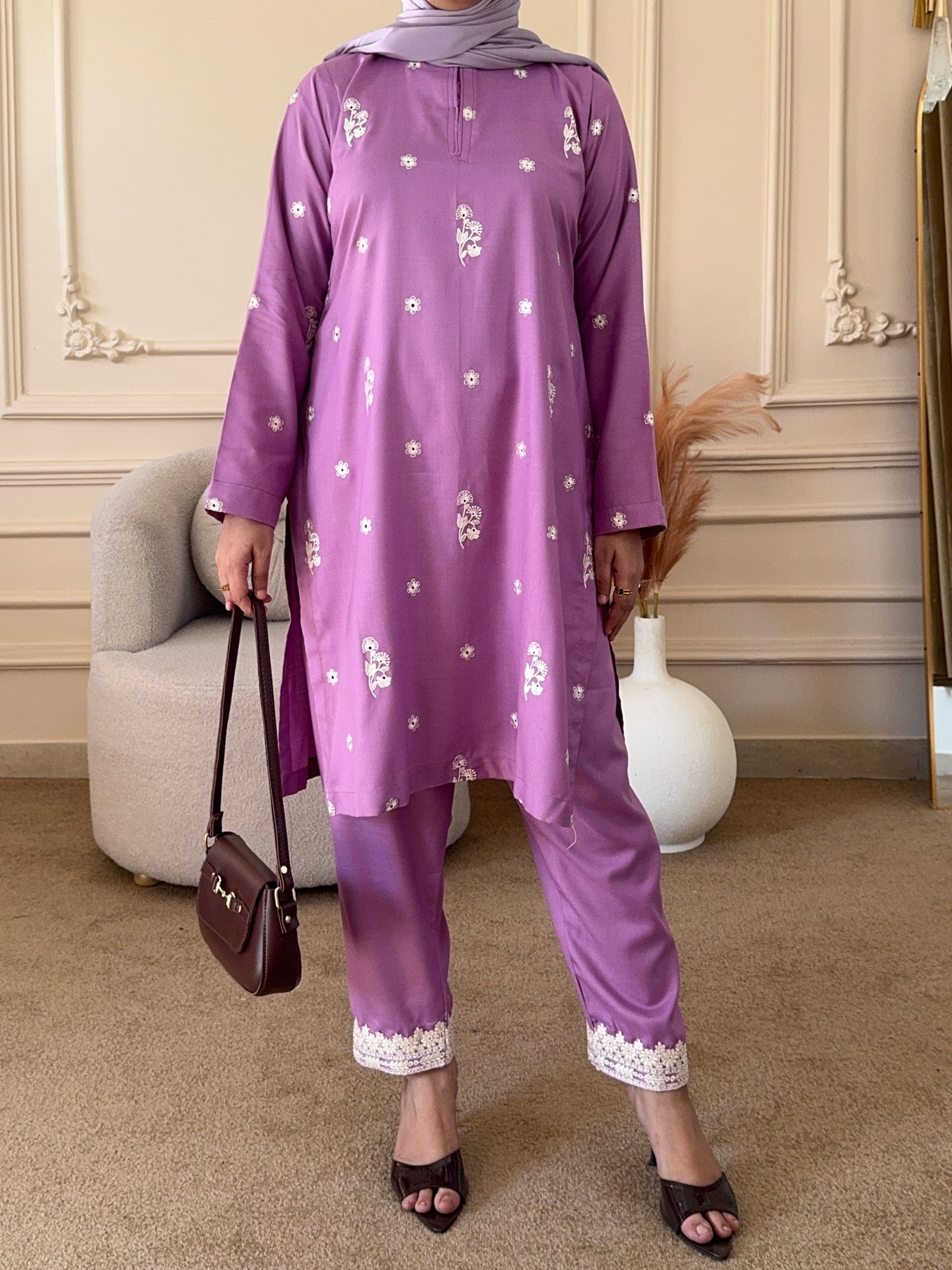 Grace W760 - Embroidered 2pc marina dress