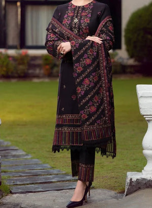 Sarinnah Premium D64-Luxury Formal Heavy Embroidered Karandi Shawl.