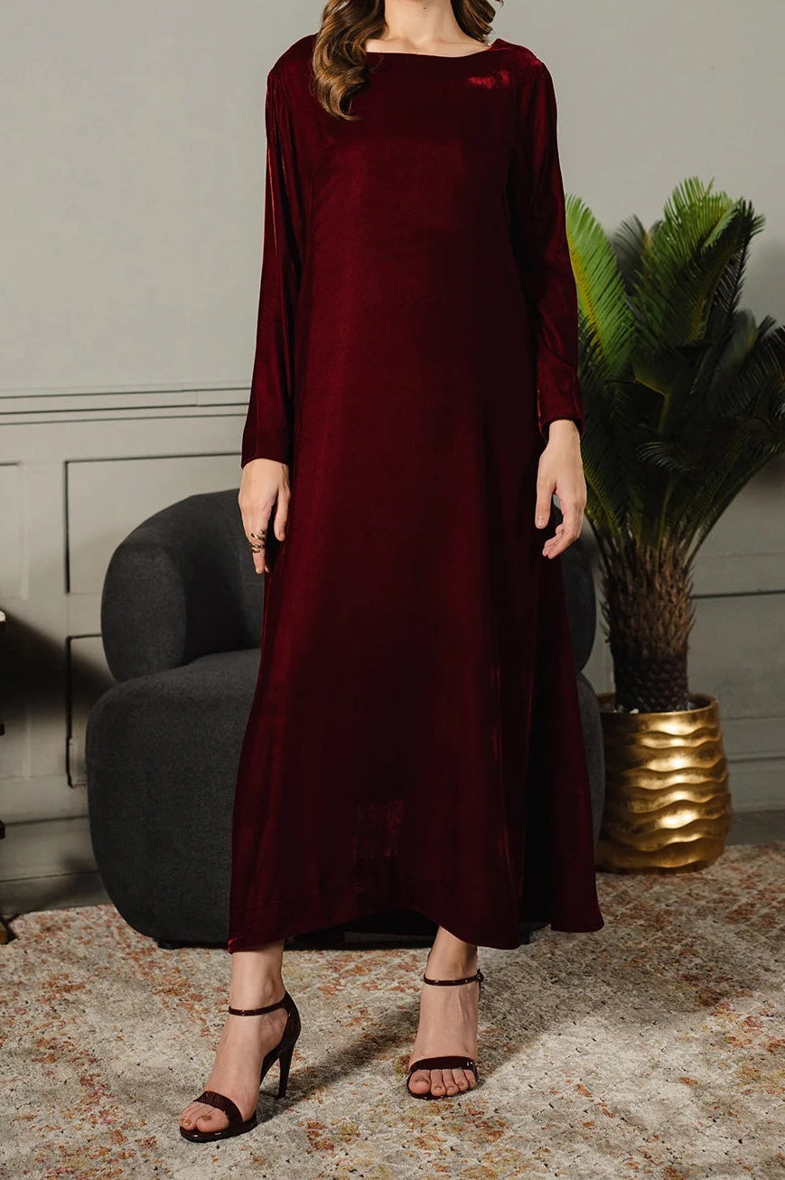 Grace W1126-unstitched Velvet Frock