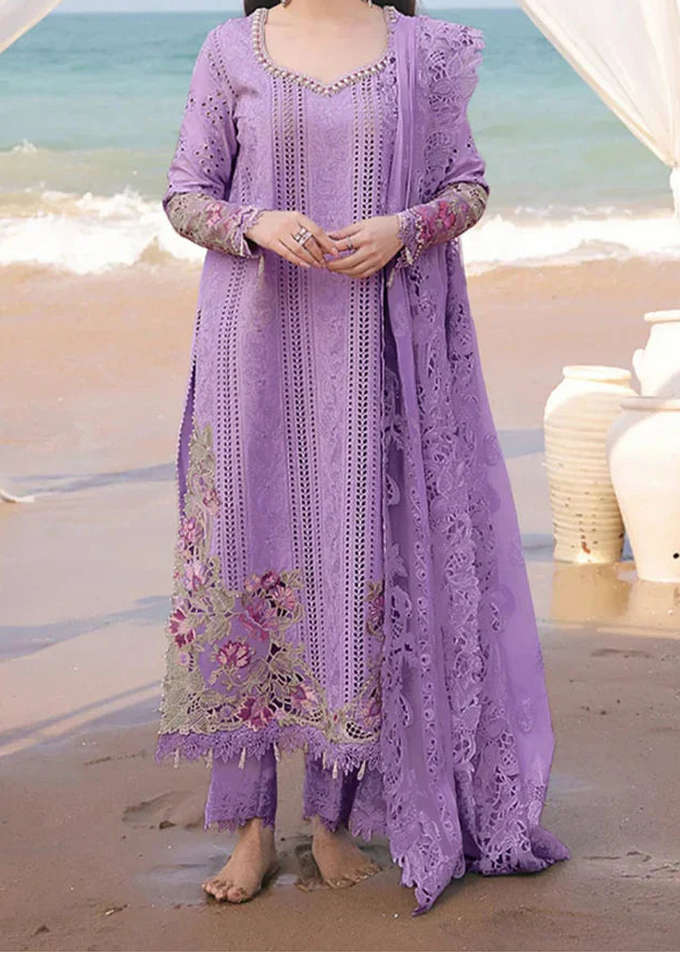 Grace W887-Embroidered 3pc Chikankari Marina Dress With Embroidered Chiffon Dupatta.