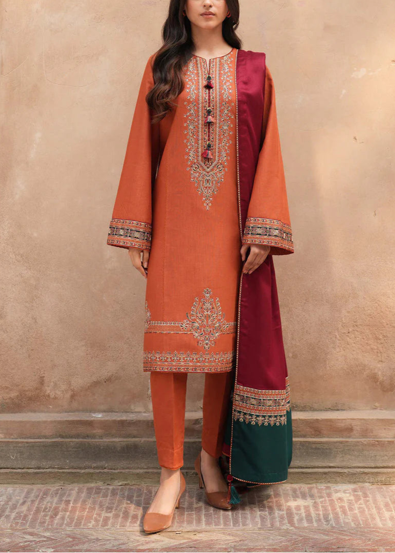 Grace S1001-Embroidered 3pc Lawn dress with Printed Munar Dupatta.