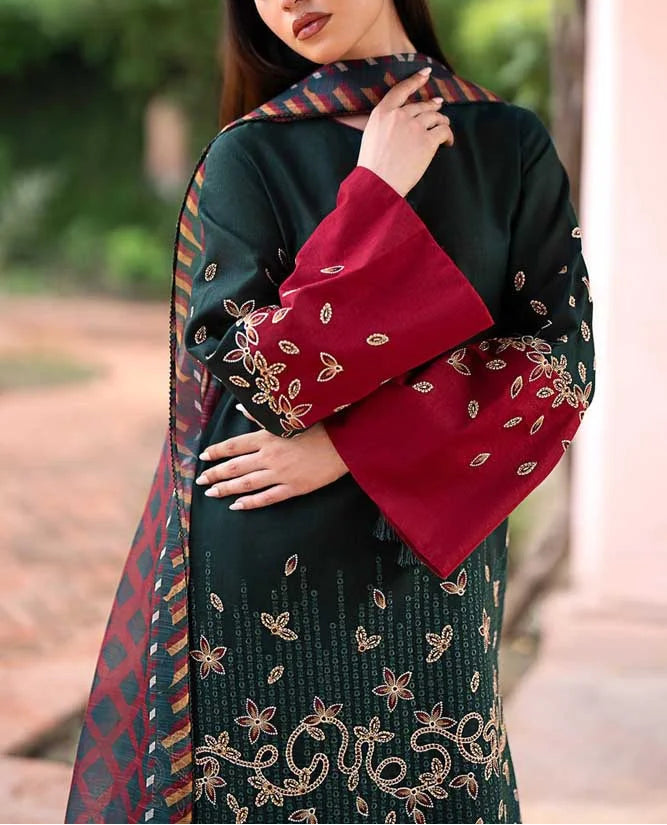 Grace S1061-Embroidered 3PC Lawn Dress With Printed Munar Dupatta.