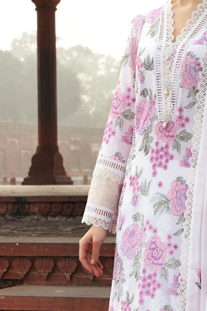 Grace S495- Embroidered 3pc lawn dress with embroidered chiffon dupatta.