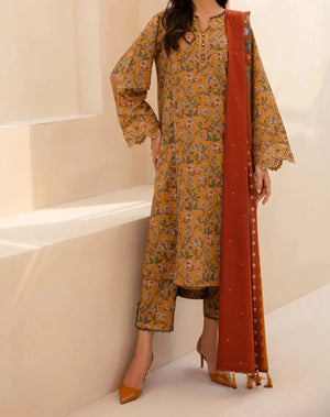 Grace S577-Printed 3pc Lawn dress with Printed lawn dupatta.