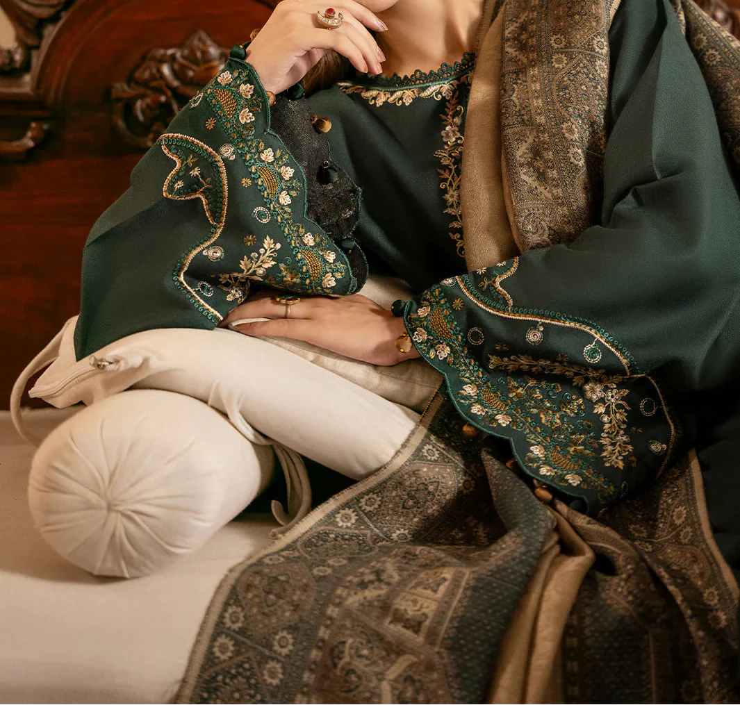 Grace Z-(S1390)- Stitched Embroidered 3pc Lawn Dress With Printed Lawn Dupatta.