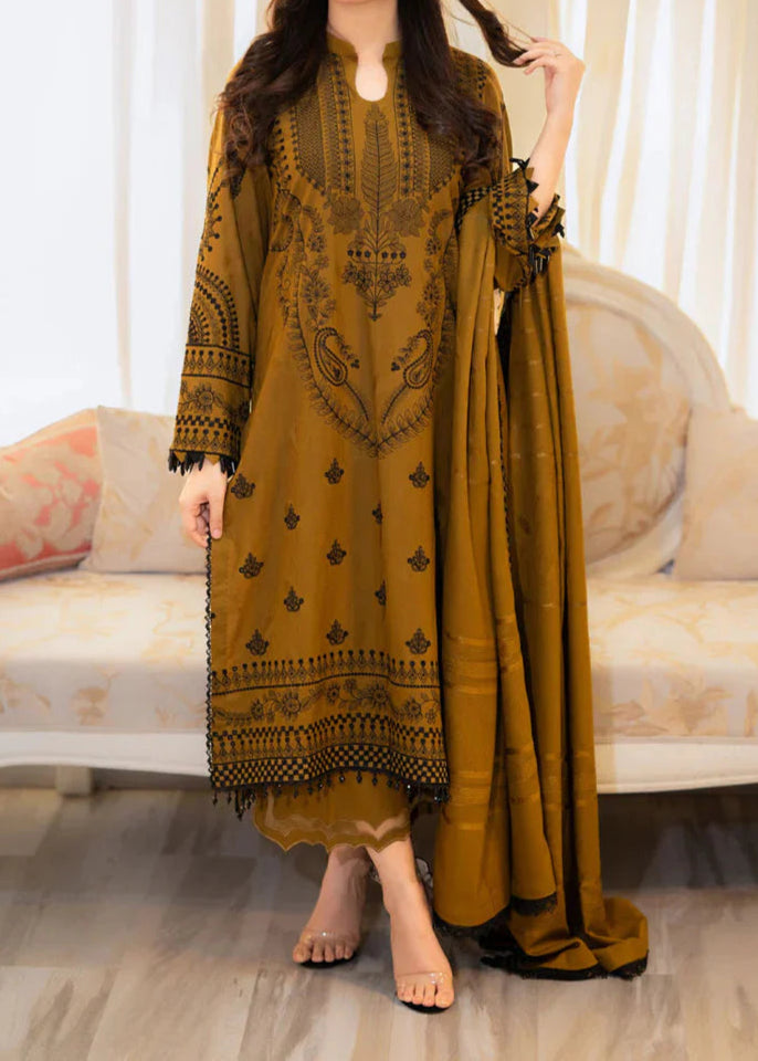 Grace W757 - Embroidered 3pc Marina Dress With Embroidered Marina Shawl.