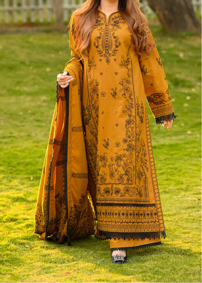 Grace Z-(S1322)- Stitched Embroidered 3pc Lawn Dress With Printed Lawn Dupatta.