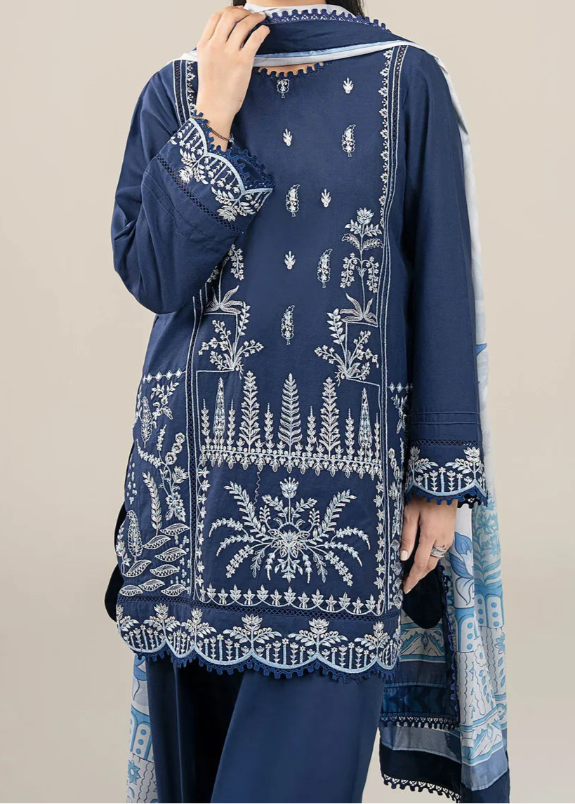 Grace W718-Embroidered 3pc Marina Dress With Printed Shawl
