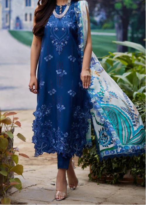 Grace S1209-Embroidered 3pc CHICKANKARI Lawn Dress With Printed Munar Dupatta.