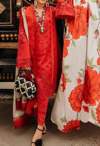 Grace S645- Heavy Shifli Embroidered 3pc lawn dress with printed Munar Dupatta.