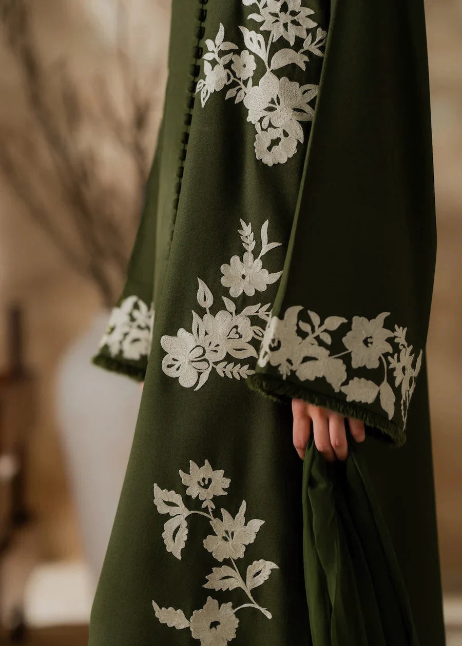 Grace Z-(W891) - Stitched Embroidered 3pc Marina Dress With Dyed Chiffon Dupatta.