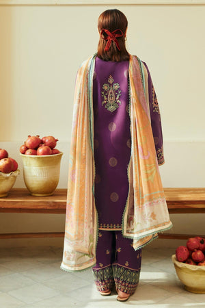 Grace S615-Embroidered 3pc Lawn dress with Printed Munar dupatta.
