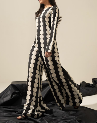 Grace W282- Printed 2pc  soft crepe dress