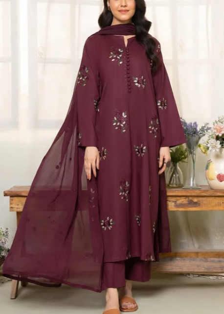 Grace S1007-Embroidered 3pc Lawn Dress with Embroidered Chiffon Dupatta.